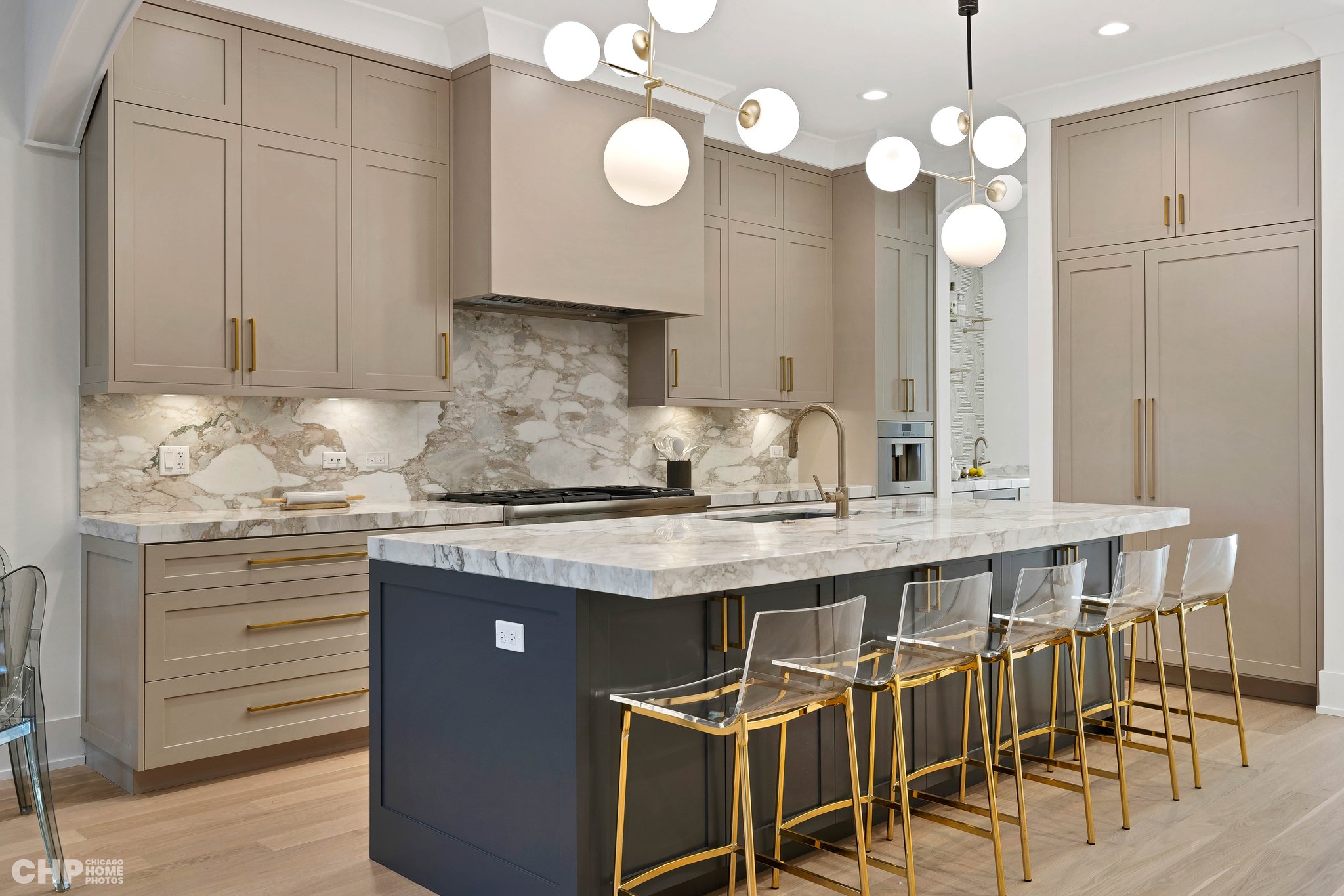 Two tone custom kitchen with Thermador appliances